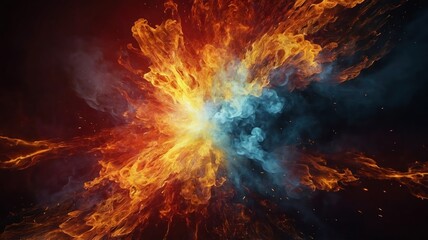 dramatic fire and smoke effect glowing red