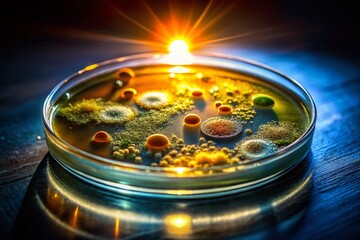 Penicillin Silhouette: Medical Discovery, Science,  Microscope,  Antibiotic,  Mold,  Lab,  Research,  Medicine,  Pharmacy,  Healthcare,  Vintage,  Dark,  Shadow