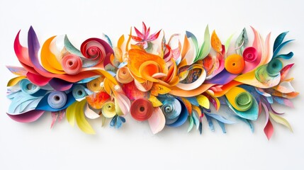 Bold and colorful collage with dynamic layers of paper, bright paint, and organic shapes creating a lively and visually impactful art piece full of energy