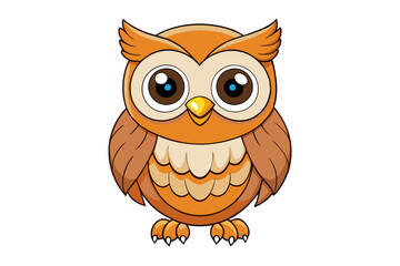 Cute owl illustration in withe background