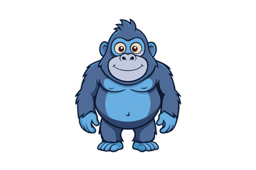 Cute Gorilla illustration in withe background