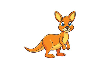Cute Kangaroo illustration in withe background