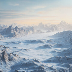 Obraz premium Traverse the Icy Expanse of a Glacial Plain with Jagged Peaks Revisited