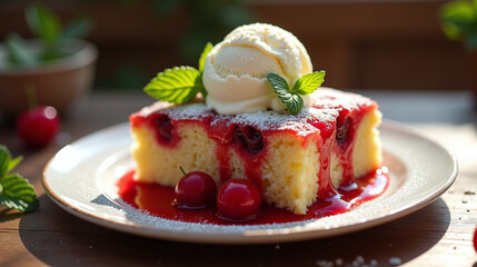 Cherry Blossom Inspired Yellow Cake with Swirls of Floral Frosting