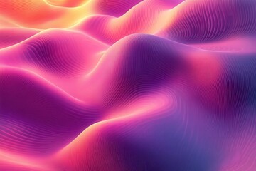 Obraz premium A vibrant, abstract landscape with smooth, flowing curves and a gradient of pink and purple hues.