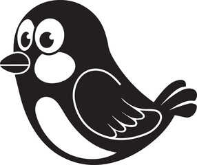 A cute Mourning Dove bird for log silhouette black Vector art illustration