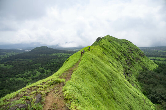 Incredible ridge trek known as Parvyachi dhar in Sahyadri mountain range, Ghatghar, Maharashtra.