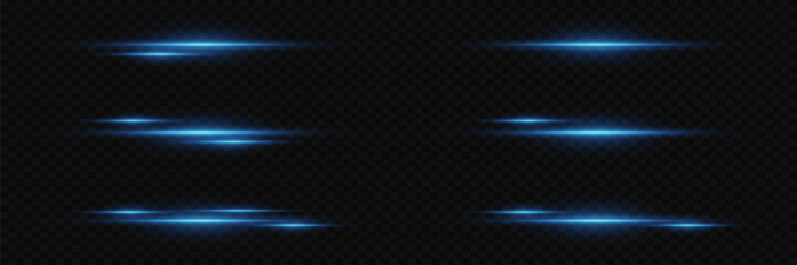 Light neon lines, horizontal laser beams. Vector illustration