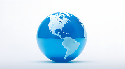 Fototapeta premium 3D Rendered Blue Globe with World Map and Shiny Surface