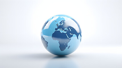 Fototapeta premium 3D Rendered Blue Globe with World Map and Shiny Surface