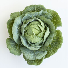 Obraz premium cabbage, fresh cabbage, green vegetable, healthy food on white background