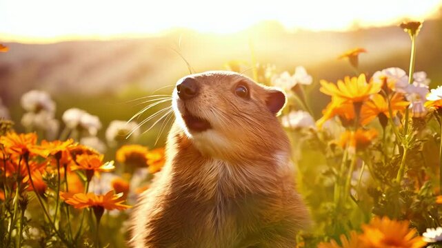 nature, cute, groundhog, wild, mammal, day, wildlife, brown, animal, marmot, fur, squirrel, summer, funny, fauna, groundhog day, marmota, furry, rodent, hog, small, ground, grass, outdoor, spring, hol