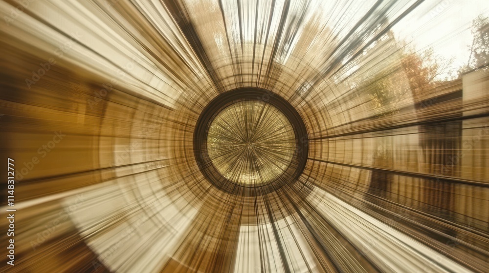 Aufkleber Creating a Mesmerizing Tunnel Effect Highlighting Motion and Abstraction in a Tranquil Setting