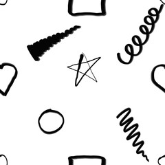 Geometric shapes on white background 