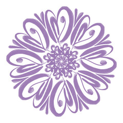 Coloured symmetrical floral motif