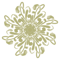 Coloured symmetrical floral motif