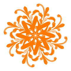 Coloured symmetrical floral motif