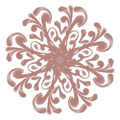 Coloured symmetrical floral motif