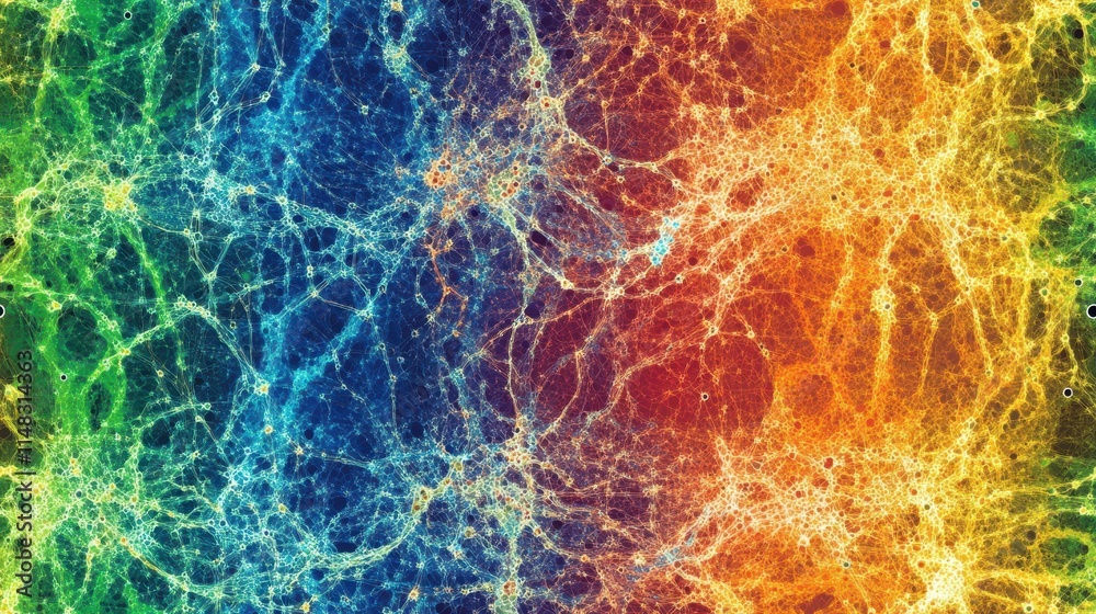 Poster vibrant neurites showcase the beauty of cellular networks in colorful display