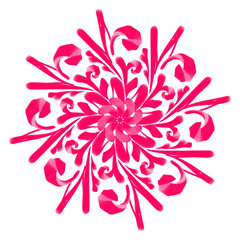 Coloured symmetrical floral motif