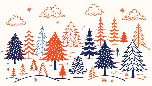 Transform Your Designs with Coniferous Winter Forest 🌲🎨 – High-Quality EPS File!