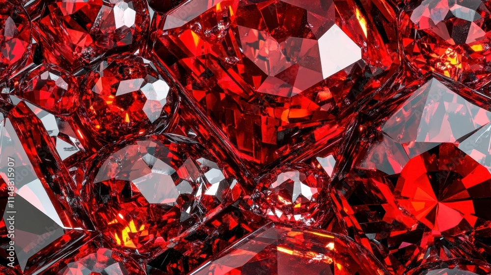 Aufkleber vibrant rubies and garnets glistening in an array of shapes and sizes under bright light