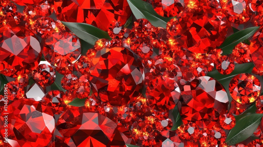 Aufkleber Vibrant Array of Rubies and Garnets Shining With Brilliance and Elegance in a Stunning Display