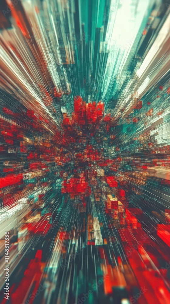 Poster Glitching Data Stream Creating an Immersive Digital Distortion Experience