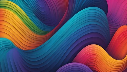 Abstract Colorful Layered Wavy Design
