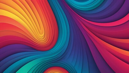 Abstract Colorful Swirling Layers Design