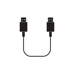 usb cable icon logo vector design