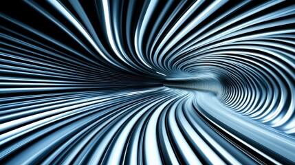 Abstract Metallic Vortex Tunnel Futuristic Technology Background