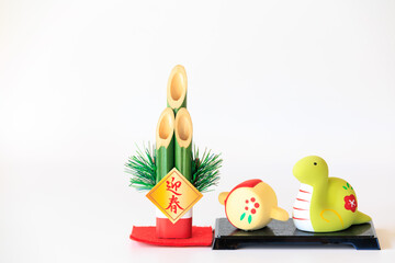 打ち出の小槌と蛇年のイメージ