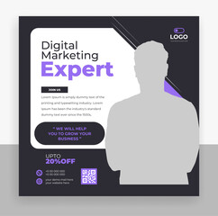 Creative business agency social media post banner template	