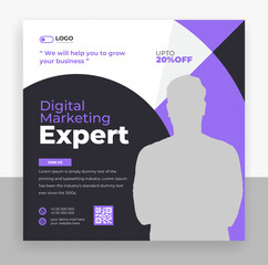 Creative business agency social media post banner template	