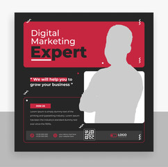 Creative business agency social media post banner template	