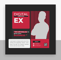 Creative business agency social media post banner template	