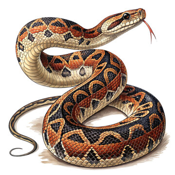 Indian Python Vector Illustration for Herpetology Enthusiasts