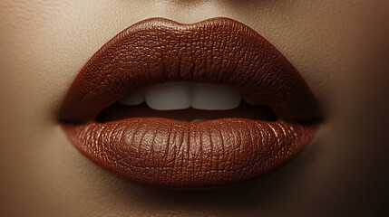 Fototapeta premium Women's lips with black lipstick.