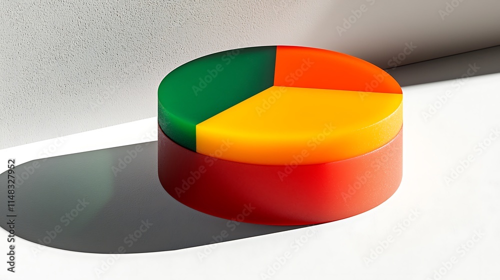 Poster Colorful circular chart-like object on white background.