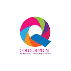 Color Point Logo Template Design 