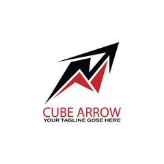 Cube Arrow Logo Template Design 