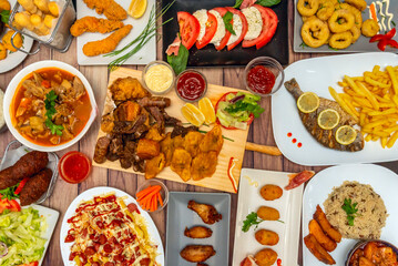 A table full of dishes from various Latin American cultures