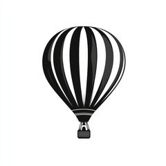 Naklejka premium Black and white striped hot air balloon illustration.