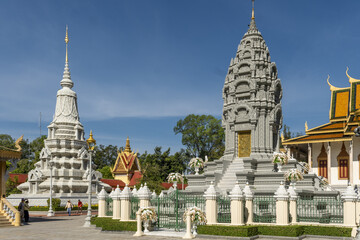 Fototapeta premium Stupa of Kantha Bopha inside Royal Palace in Phnom Penh, Cambodia.