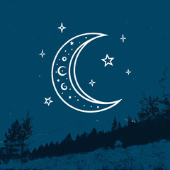 moon and stars