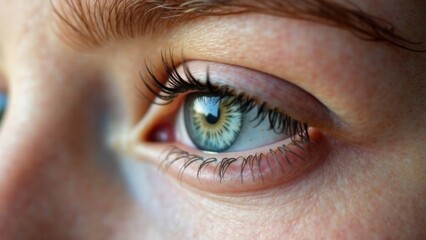 Obraz premium Close-Up of a Woman's Eye. Natural beauty. National Lash Day. World Health Day. International Women's Day. Self-Care Awareness Month.