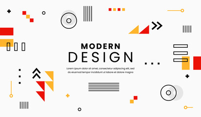 Red and yellow abstract geometric background vector illustration