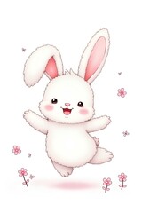 Obraz premium White bunny dancing 