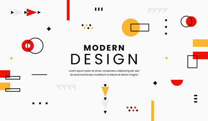 Red and yellow abstract geometric background vector illustration